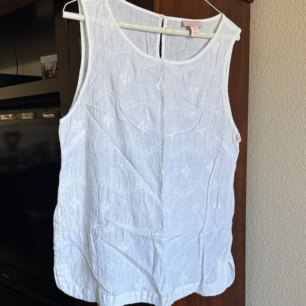 St. Tropez White Embroidered Blouse